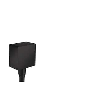 Square Shower Wall Outlet with Check Valve in Matte Black