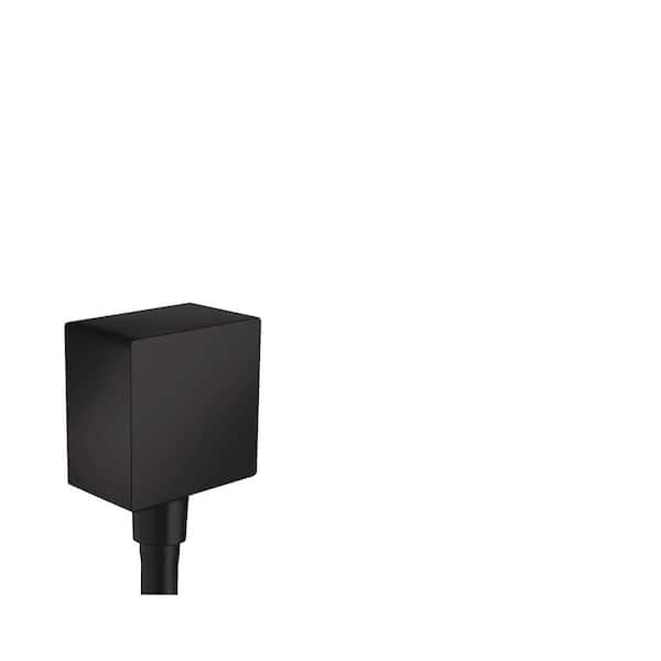 Hansgrohe Square Shower Wall Outlet with Check Valve in Matte Black