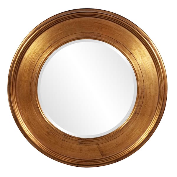 Marley Forrest Medium Round Bright Gold Leaf Beveled Glass Classic Mirror (37 in. H x 37 in. W)