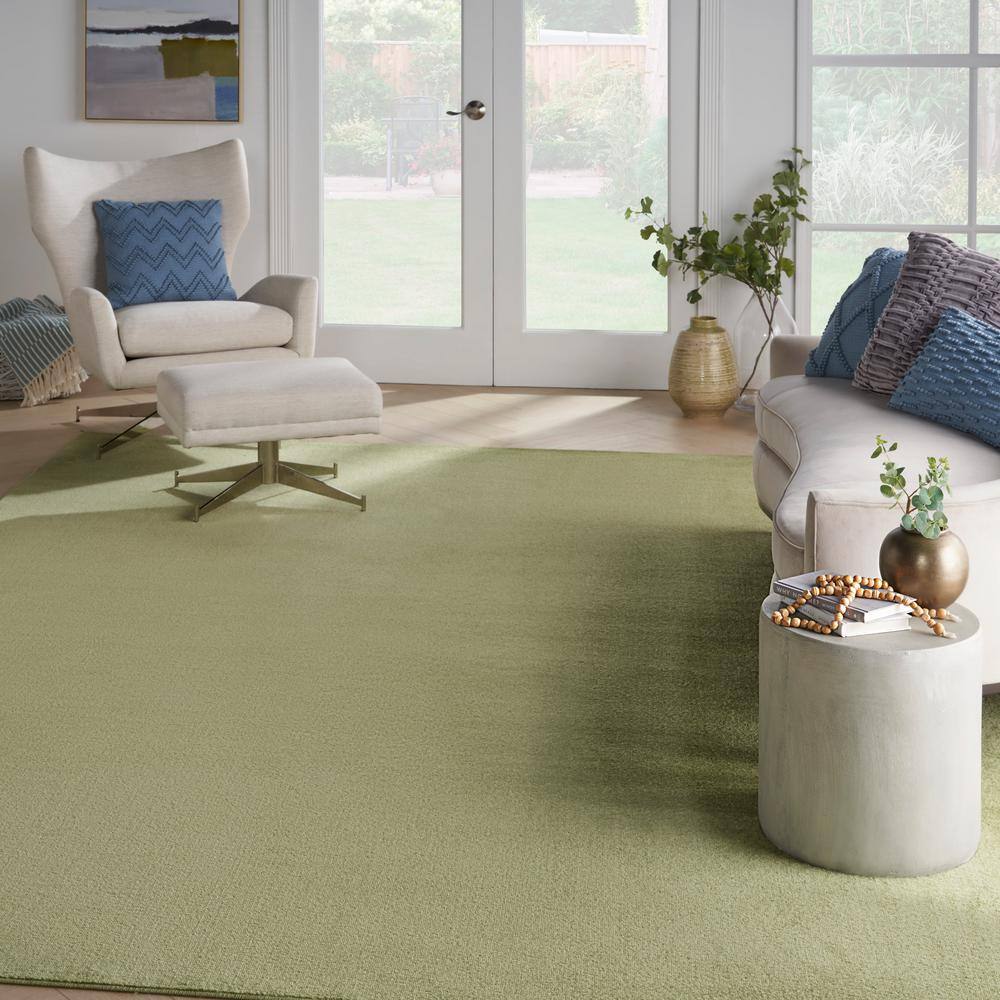 Handmade Green Synthetic Rectangular 10' x 14' Rug