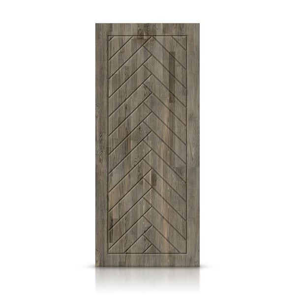 CALHOME 24 in. x 80 in. Hollow Core Weather Gray Stained Pine Wood Interior Door Slab
