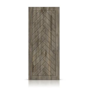 30 in. x 80 in. Hollow Core Weather Gray Stained Pine Wood Interior Door Slab