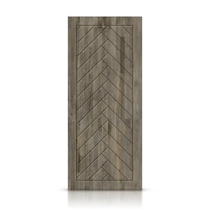 42 in. x 84 in. Hollow Core Weather Gray Stained Pine Wood Interior Door Slab