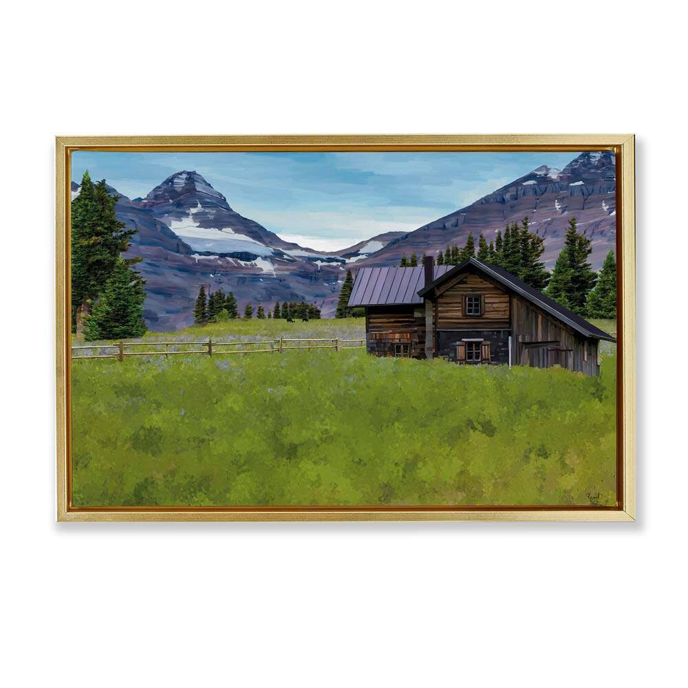 Cabin on Ranch Landscape by Renel Peters Gold Floater Frame Nature Graphic Art Print 21 in. x 31 in. price history on PriceWatchPro