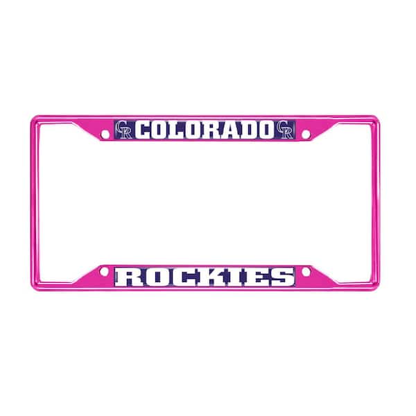 FANMATS Universal Fit MLB - Colorado Rockies License Plate Frame - Pink