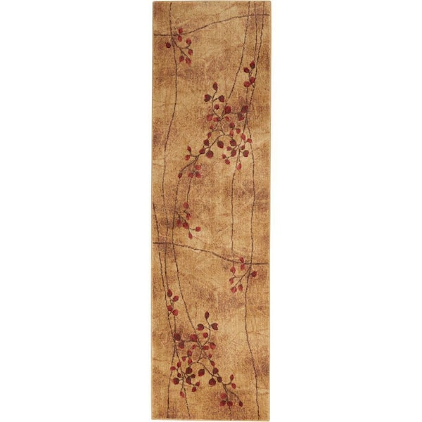 Nourison Somerset Latte 2 ft. x 8 ft. Oriental Modern Kitchen Runner Area Rug