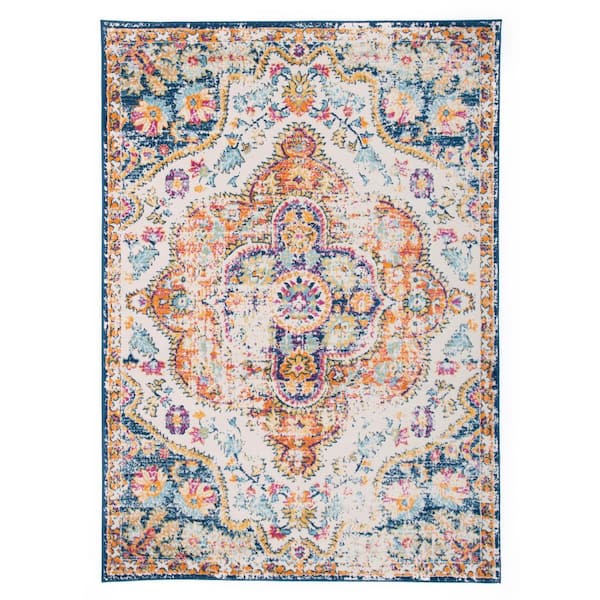 WRG Monaco Multi 6 ft. 6 in. x 6 ft. 6 in. Square Geometric Shapes Circles Area Rug