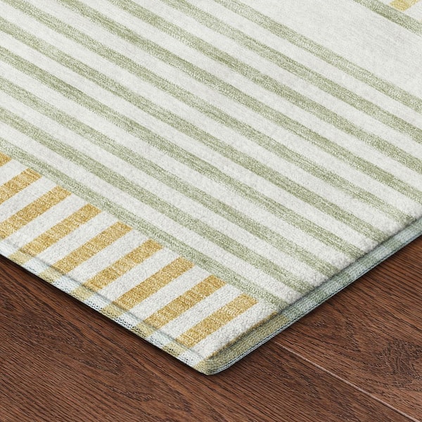 Mayfield Premium Machine Washable Abstract AMF2549 Ivory 8 ft. x 10 ft. Area Rug
