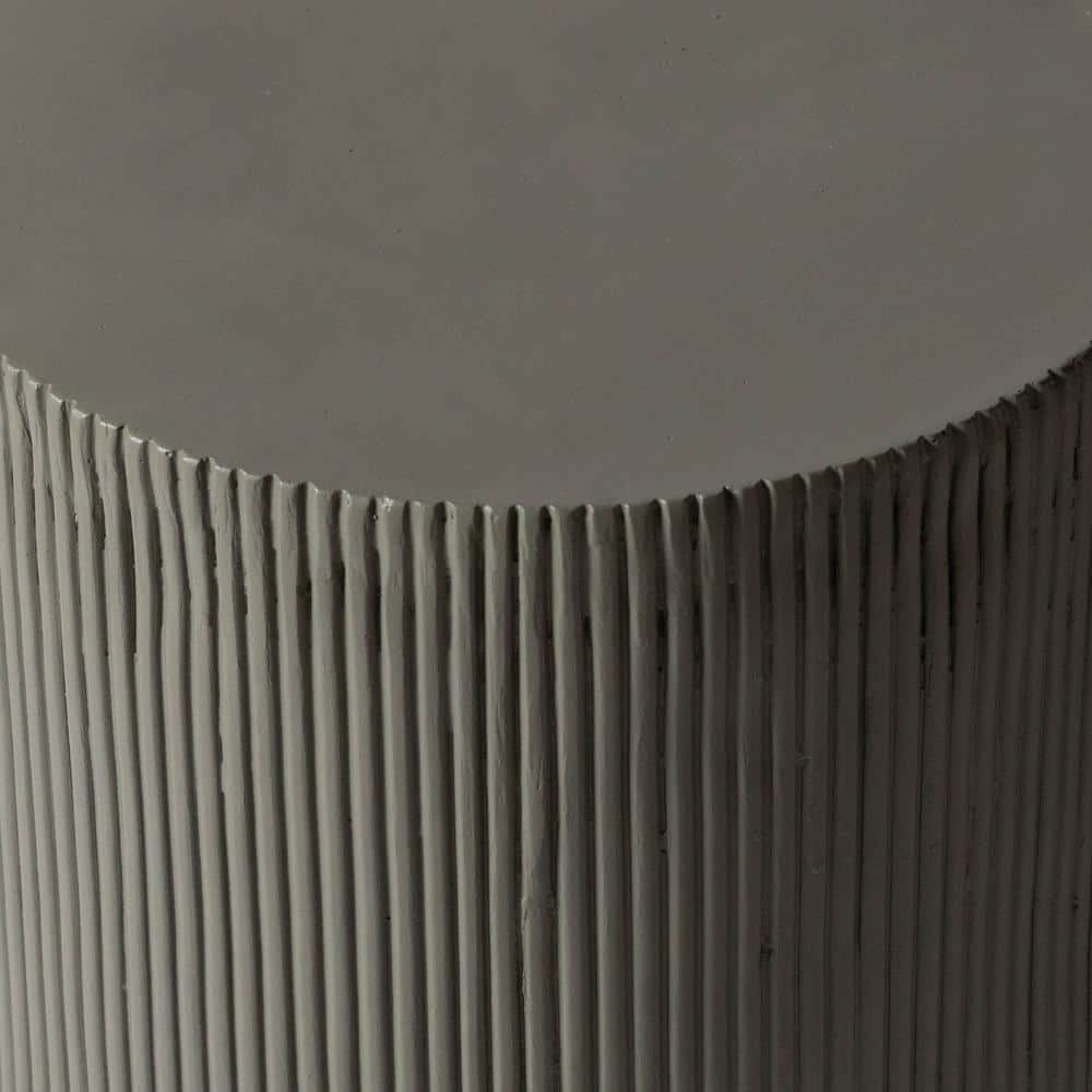Modern Round Side Table Assembled Fiberstone Accent Table for Indoor and Outdoor Eden Series  (See the picture for the color)