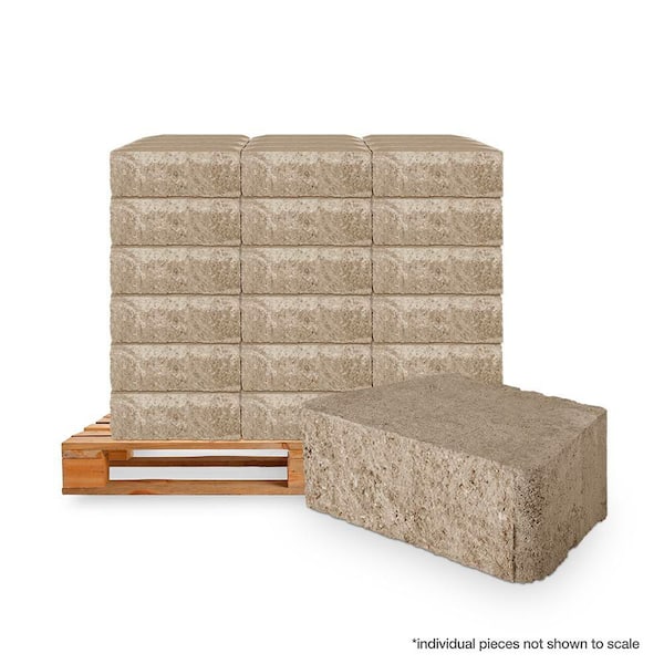Pavestone RockWall Small 4 in. x 11.75 in. x 6.75 in. Pecan