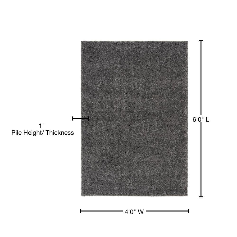 Elysian Gray 47" Round Synthetic Shag Area Rug