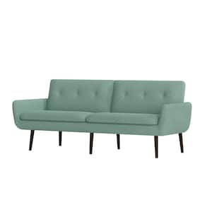 Ocampo 81.25 in. Aqua Green Tweed-like Woven Fabric 3-Seat Full Size Convert-A-Couch Sofa Bed