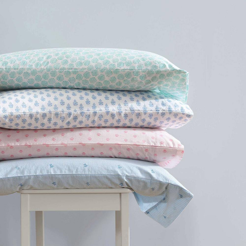 Laura Ashley Blue Cotton Percale Twin Sheet Set