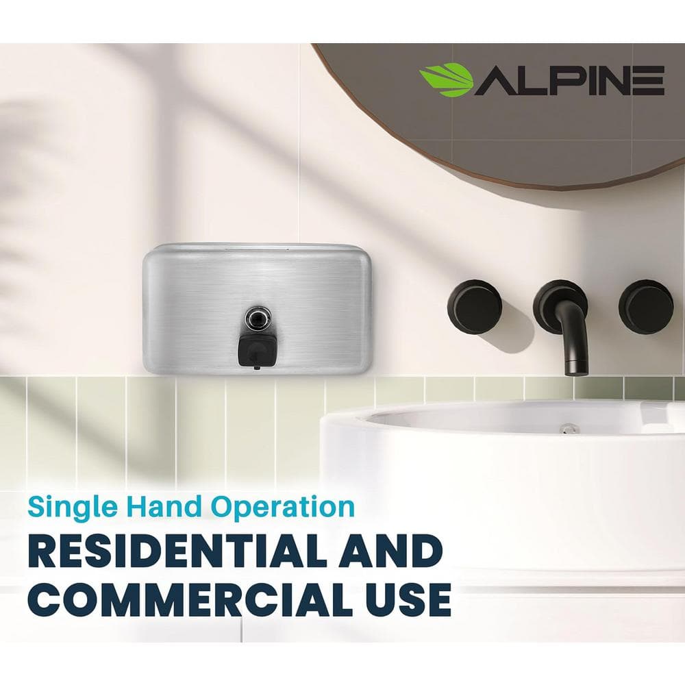 Stainless Steel Horizontal Wall-Mounted Soap Dispenser 1200 mL