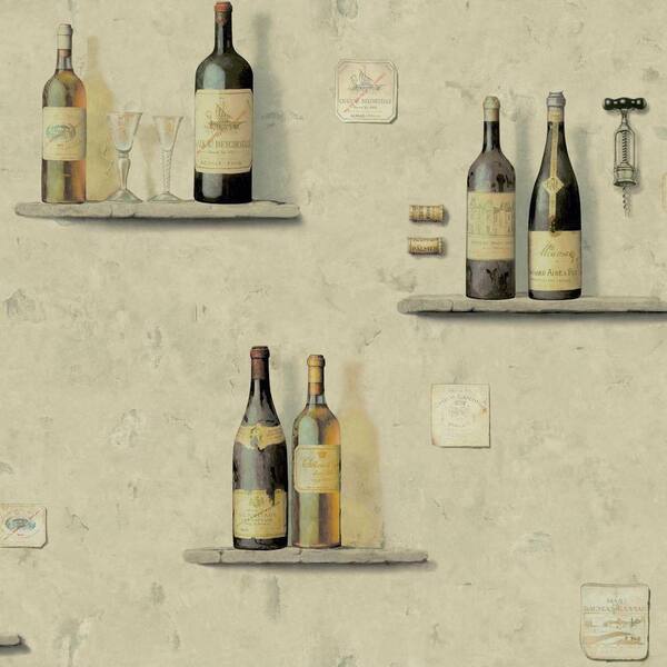 York Wallcoverings American Classics Wine Bottle Wallpaper