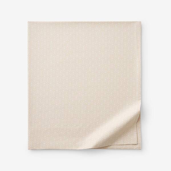 The Company Store Company Cotton Clemencia Peach Blossom Geometric Cotton Percale Full Flat Sheet