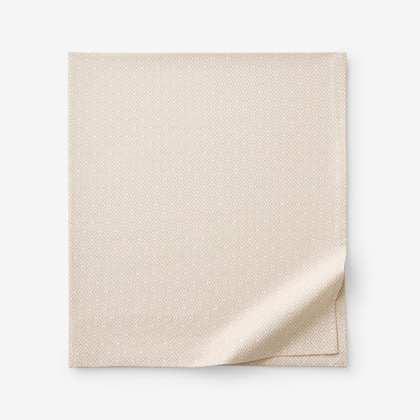 The Company Store Company Cotton Clemencia Peach Blossom Geometric Cotton Percale Twin/Twin XL Flat Sheet