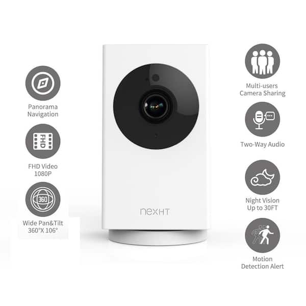 NexHT Smart WiFi 1080p Wireless Security Camera with Night Vision, 2-Way Audio, Cloud Storage, Auto Track Pan/Tilt/Zoom