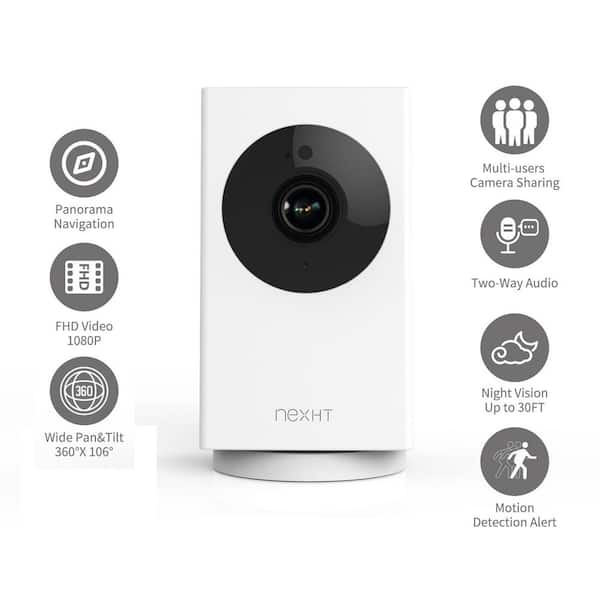 NexHT WiFi 1080p Wireless Camera Night Vision, 2-Way Audio, Cloud Auto Track Pan/Tilt/Zoom 86316 - The Home Depot