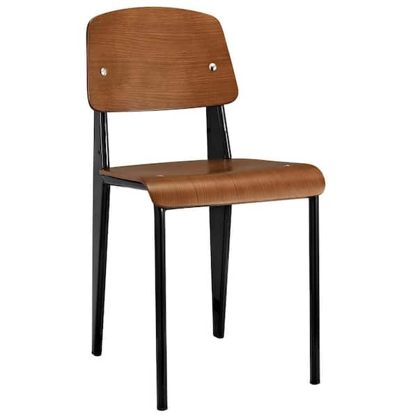 MODWAY Walnut Black Cabin Dining Side Chair