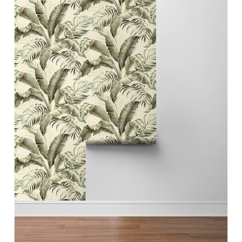 Silver Birch Tropical Palm Peel & Stick Vinyl Wallpaper Roll