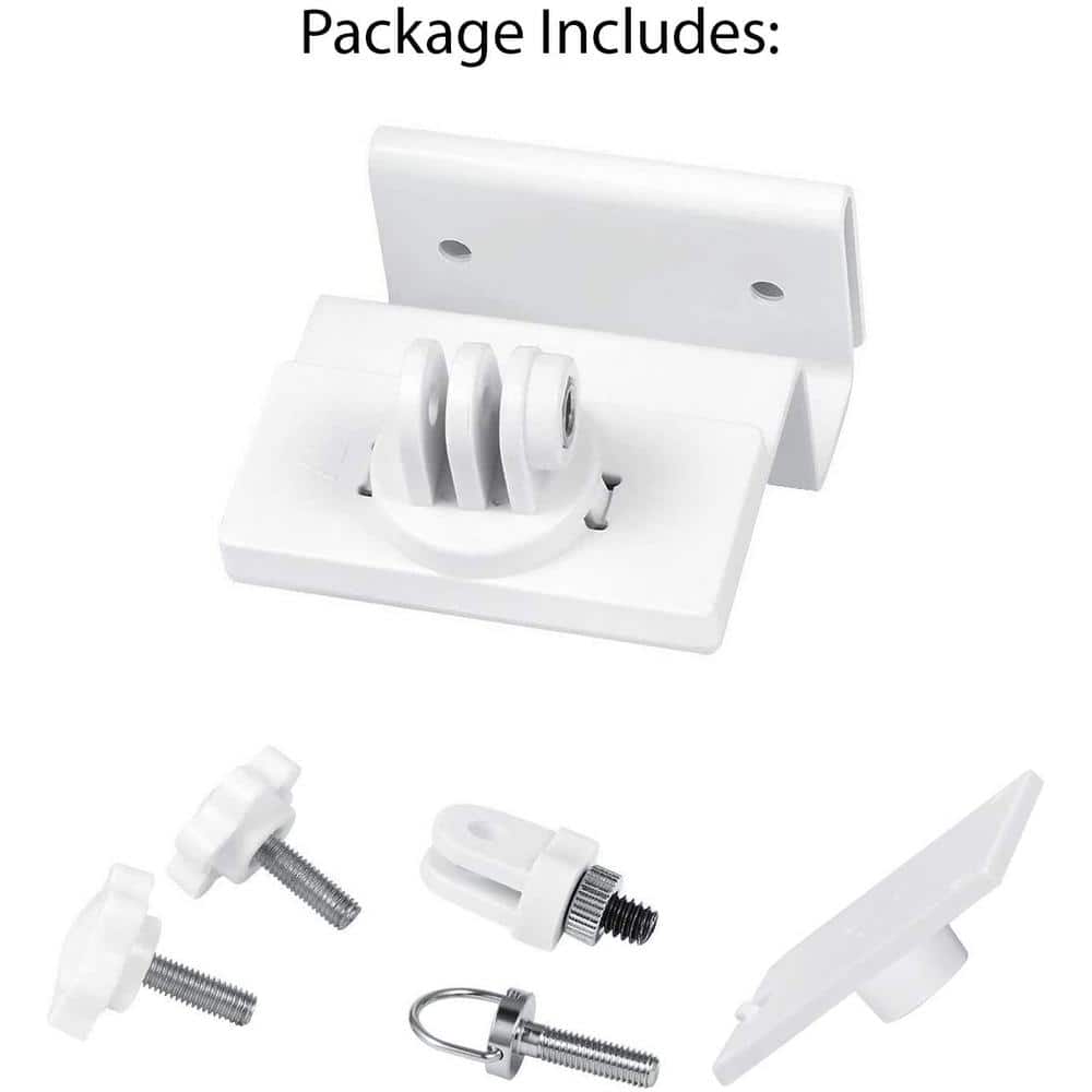 Universal Gutter Mount for Solar Panels and Security Cams, White