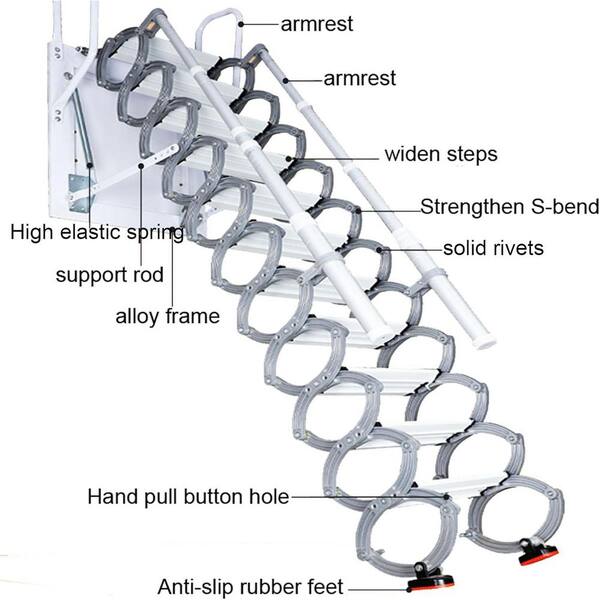 Home Depot Adjustable Attic Ladder Safety Railing - Stainless Steel ...