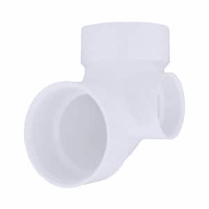3 in. x 1-1/2 in. PVC DWV 90-Degree Hub x Hub Elbow Fitting with Side Inlet
