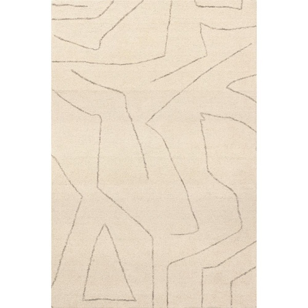 RUGS USA Mulholland Textured Wool Cream 4 ft. x 6 ft. Area Rug