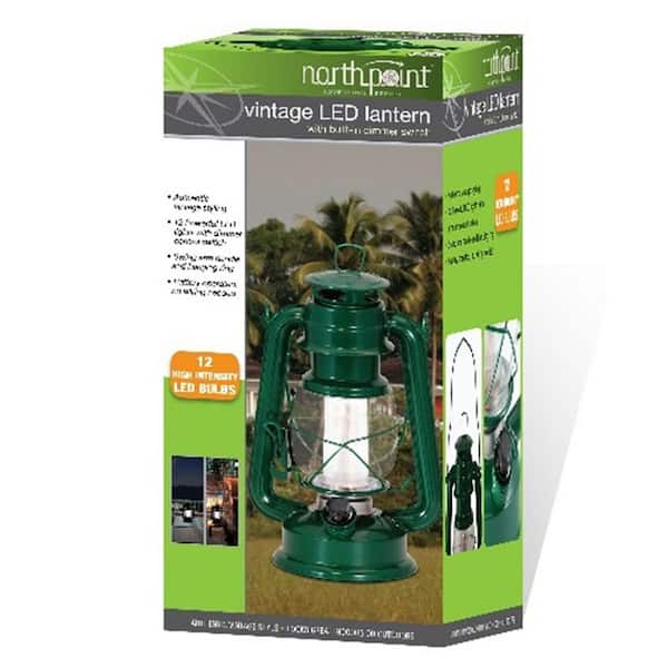 Northpoint 150 Lumen Vintage Santorini Blue Battery Operated 12 LED Lantern  190610 - The Home Depot