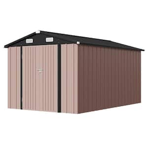 8 ft. W x 12 ft. D Brown Metal Storage Shed with Lockable Door, Galvanized Steel Frame and Vents (96 sq. ft.)