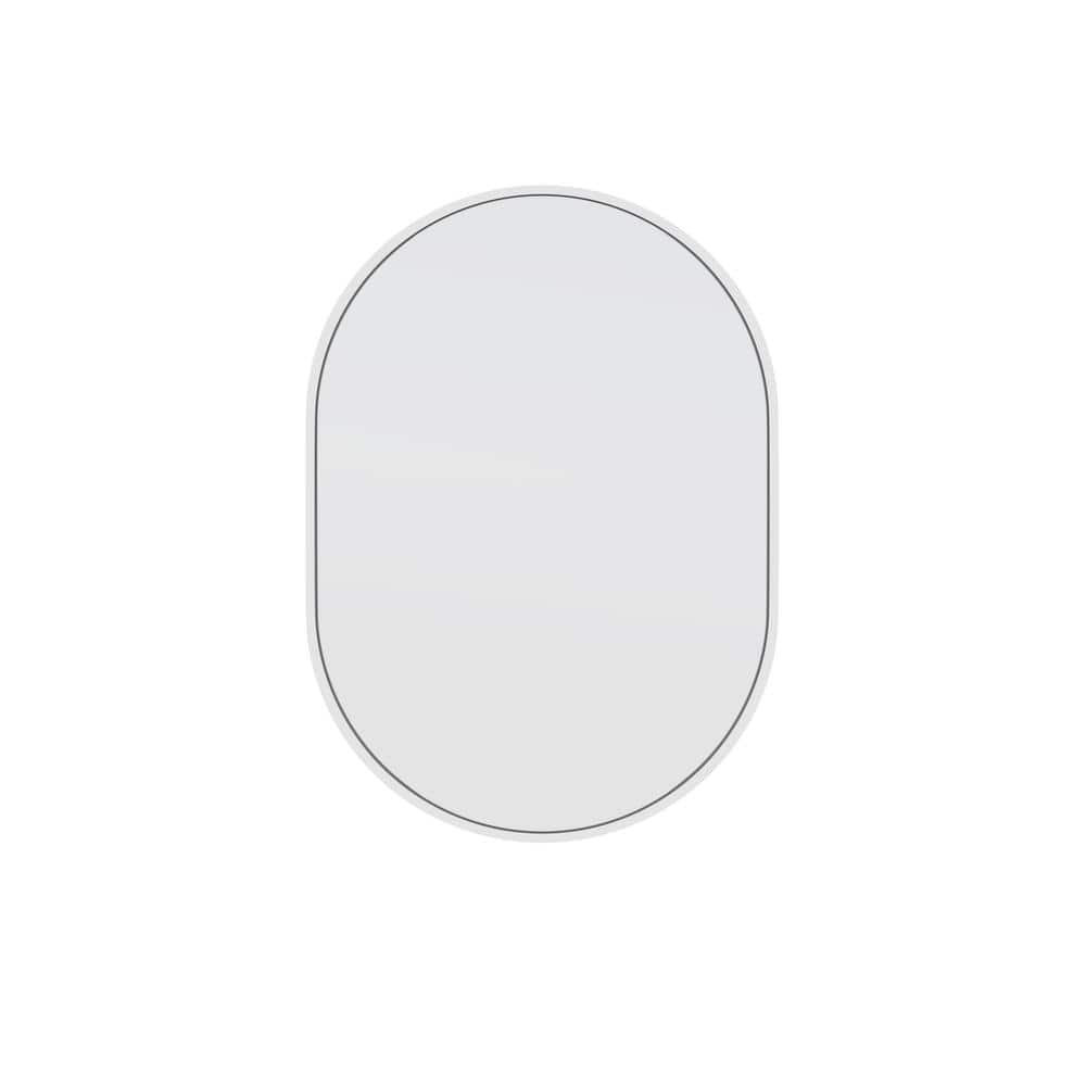 Glass Warehouse 20 in. W x 28 in. H Stainless Steel Framed Pill Shape