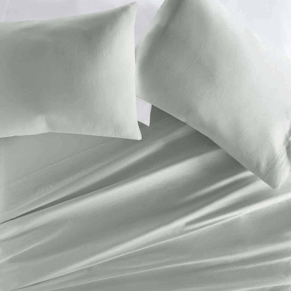 Full Green Mist Cotton Sateen Sheet Set with Pillowcases