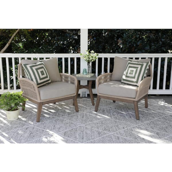 Canopy Poppy 3 Piece Wicker Patio Deep Seating Set with Sunbrella