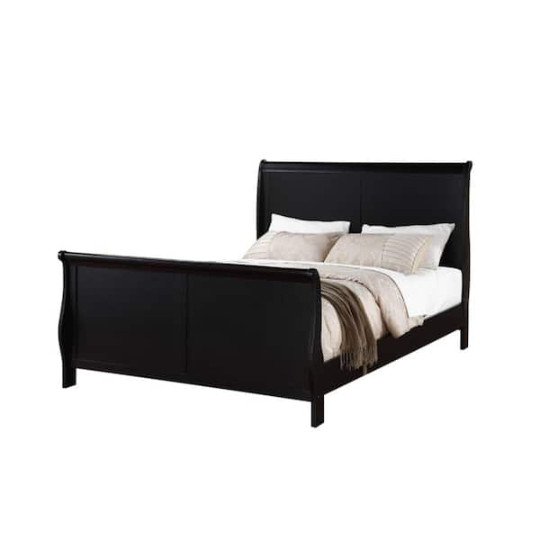 Benjara Louis Philippe Fabulous Black, Can You Use King Size Bedding On A California Frame