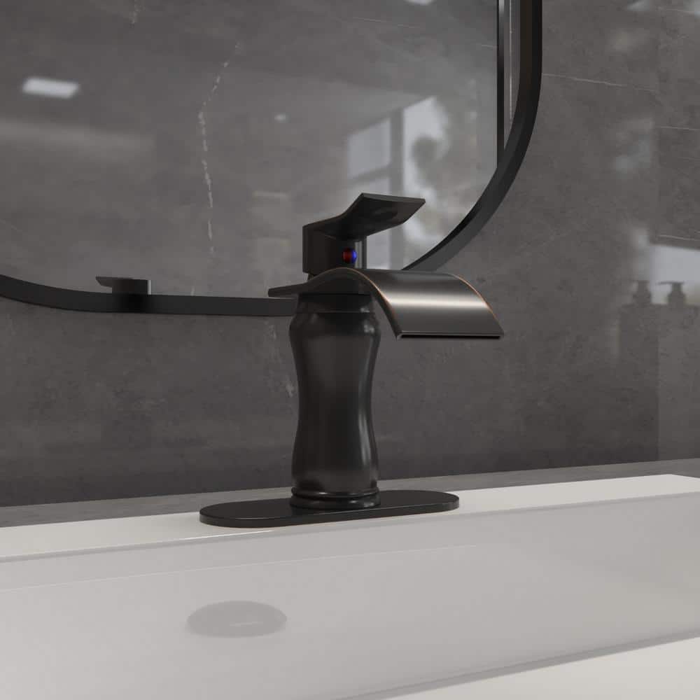 Oil Rubbed Bronze Single Handle Waterfall Bathroom Faucet