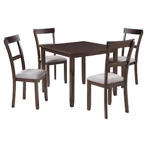 7-Piece Dining Table Set Industrial Wooden Kitchen Table and 4-Chairs for Dining Room