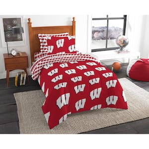 NCAA Multi-Color Rotary Wisconsin 5-Pieces Twin Bed in Bag Set