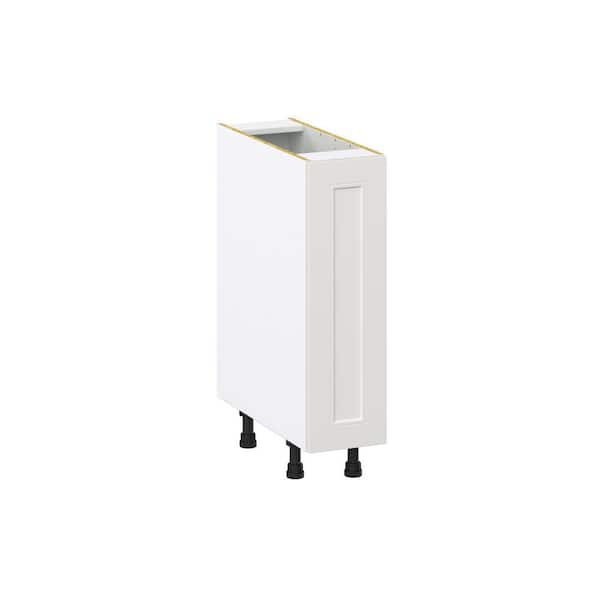 J COLLECTION Galveston 9 in. W x 24 in. D x 34.5 in. H Assembled Shaker Full Height Door Base Kitchen Cabinet in Light Grey