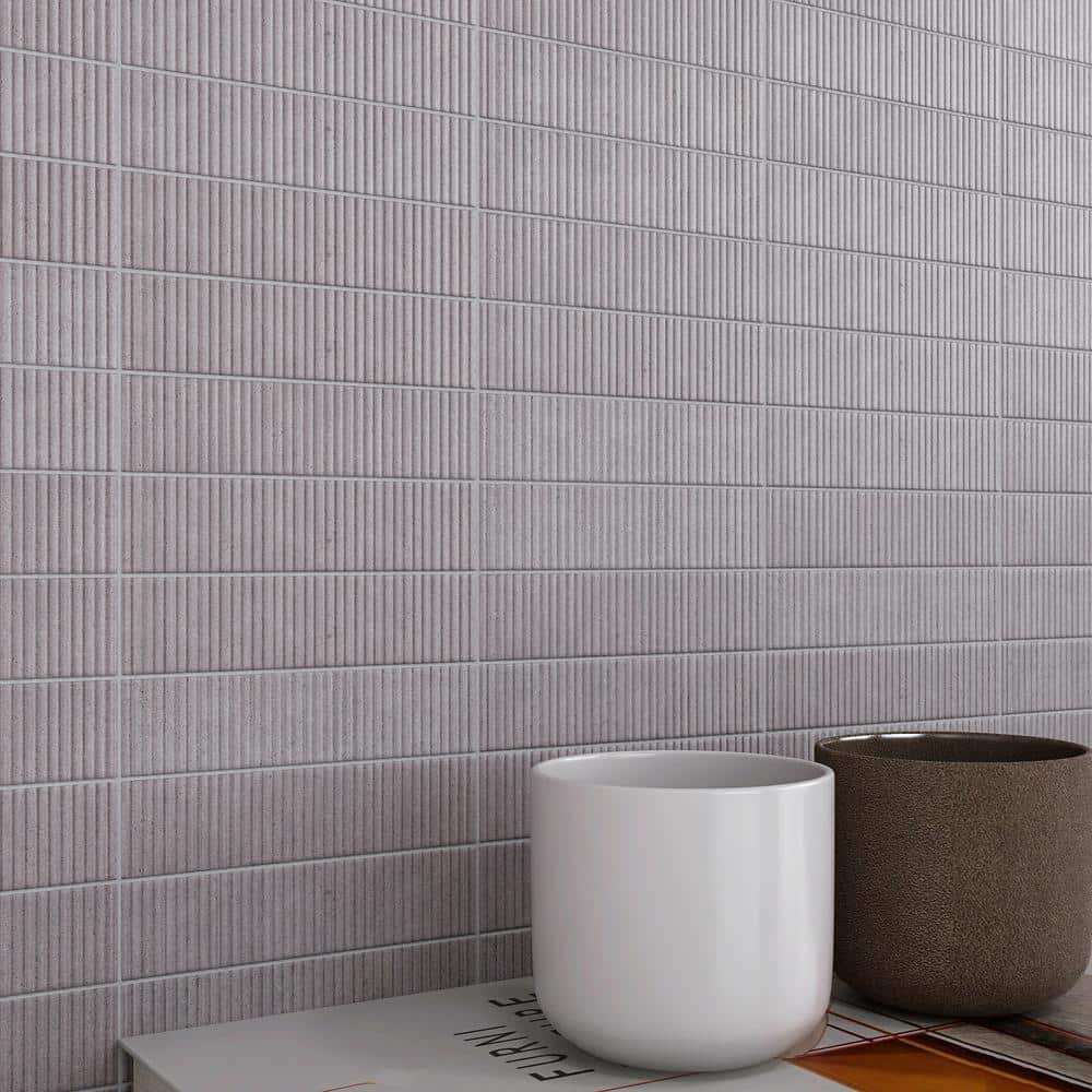 Gray 3x12 Matte Ceramic Brick Look Subway Wall Tile