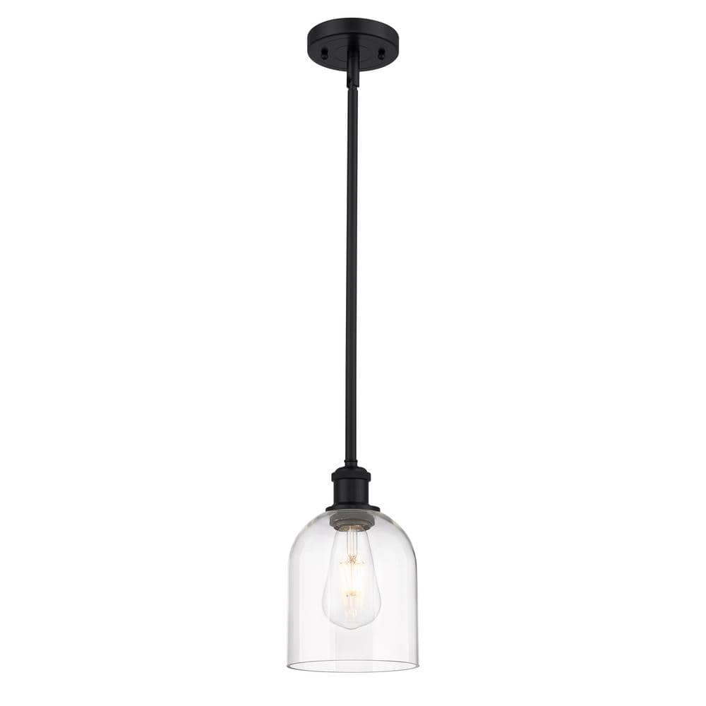 Bella 100-Watt 1-Light Matte Black Standard Mini Pendant Light with Clear Glass Shade, No Bulbs Included price history on PriceWatchPro