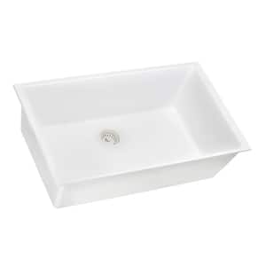 33 in. x 19 in. Single Bowl Undermount Granite Composite Kitchen Sink in Arctic White