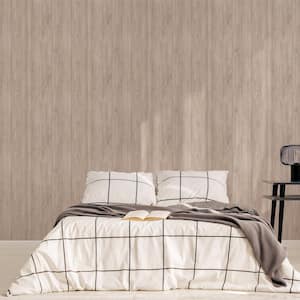 White Ash Wide Plank Vinyl Peel and Stick Removable Wallpaper, 28 sq. ft.