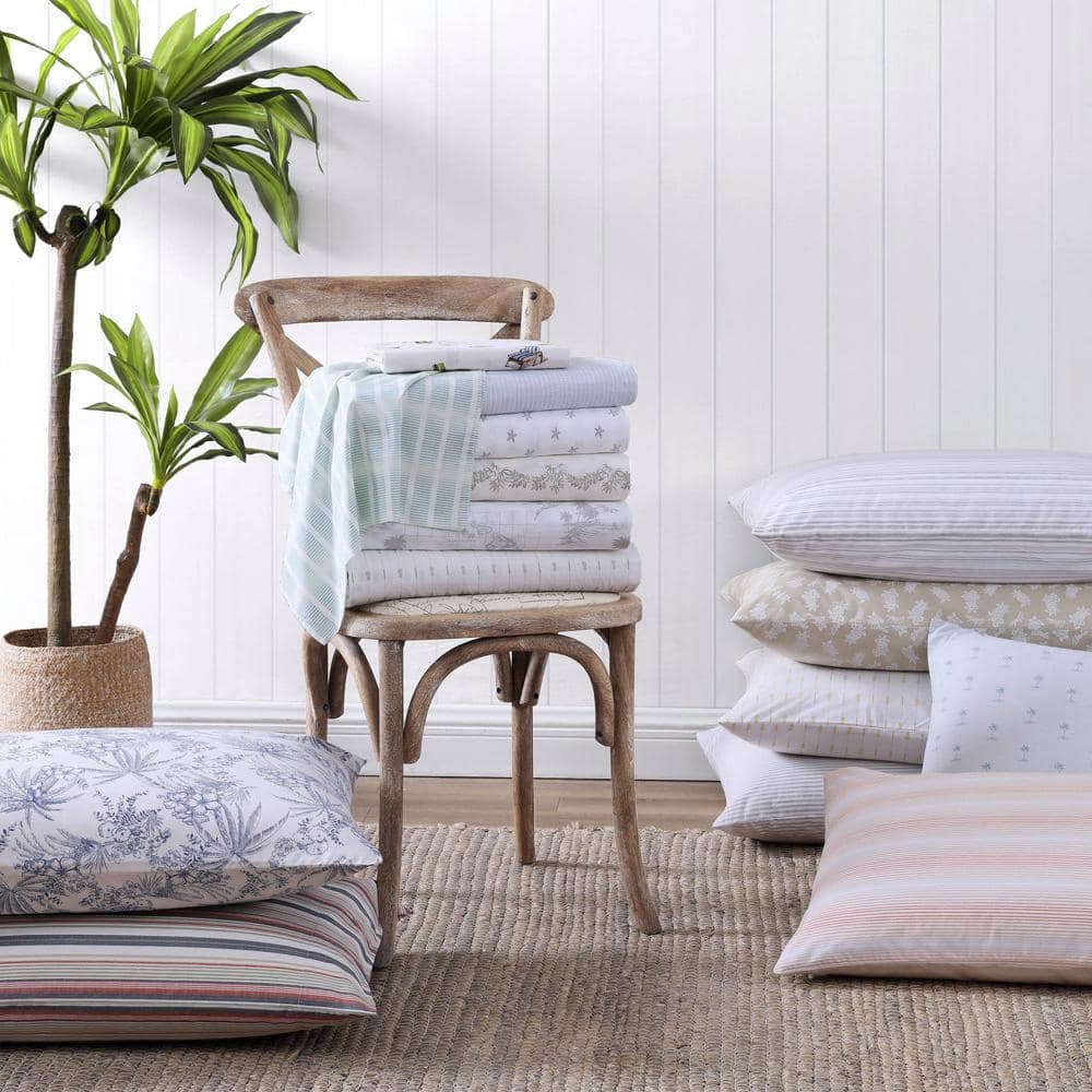 Koya Bay Blue Cotton Percale Queen Sheet Set with Pillowcases