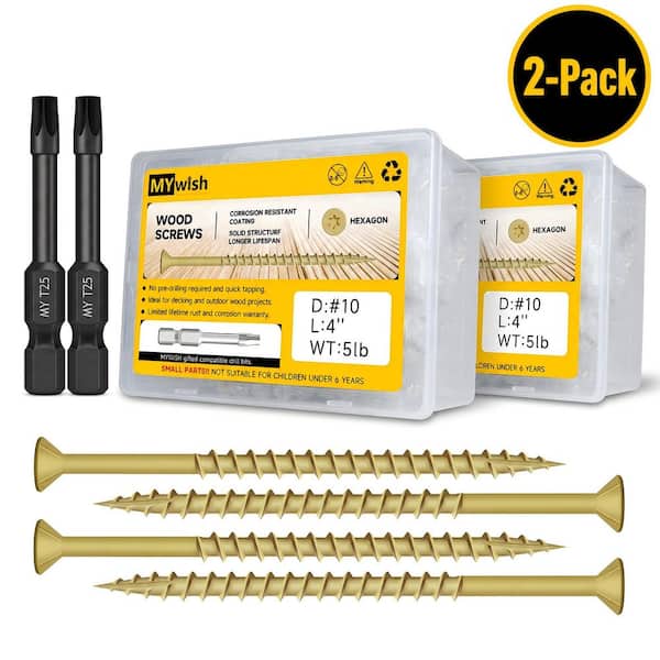 #10 x 4 in. Tan Star Flat-Head Wood Deck Screws (474-Piece)