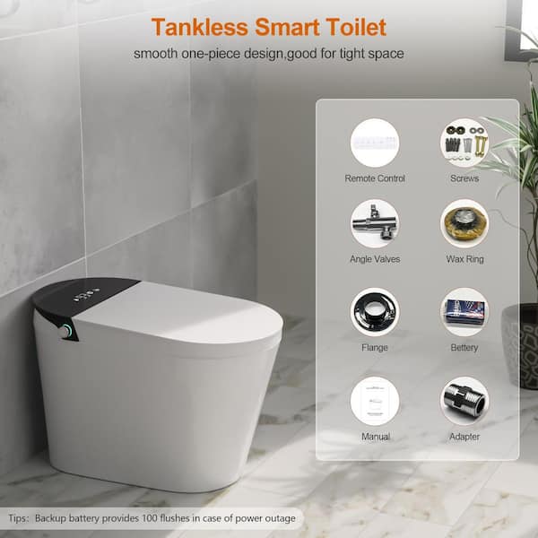 Logmey Elongated Smart Bidet Toilet with Heated Seat, Auto Flush, and Night Light