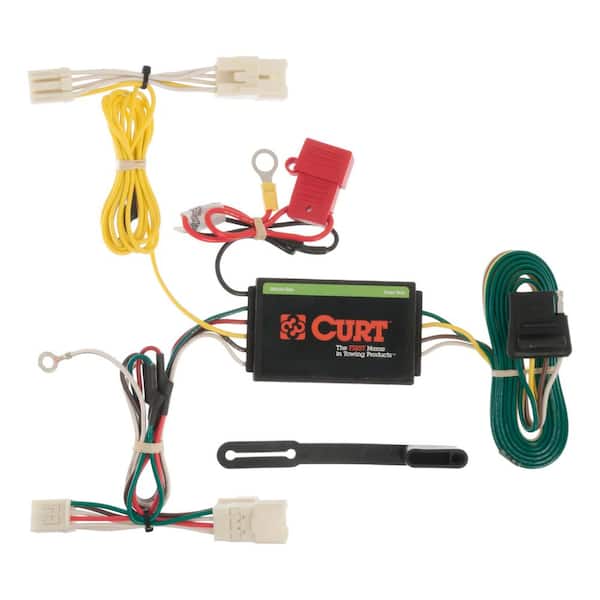 CURT Custom Vehicle-Trailer Wiring Harness, 4-Way Flat Output, Select Toyota Prius V, Quick Electrical Wire T-Connector