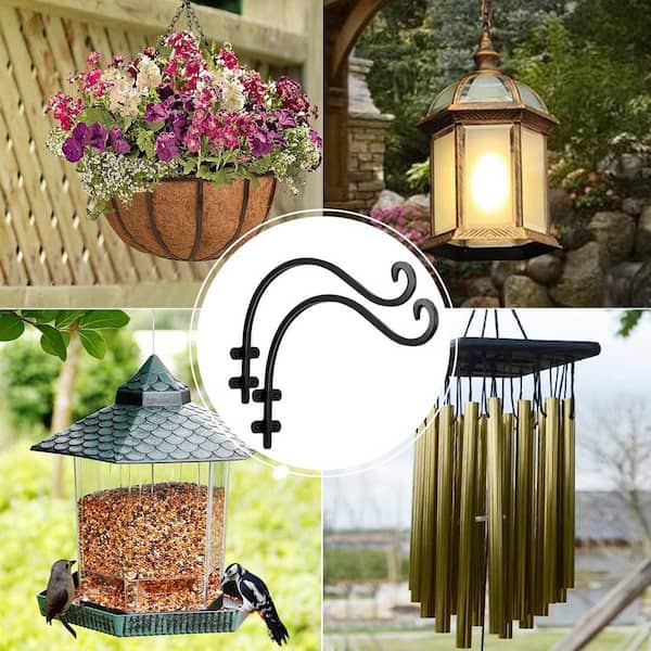 6 Pack Extra Large Heavy Duty Long Outdoor Plant Hanging S Hooks - for  Baskets, Bird Feeders, Wind Chimes, Garden Ornaments,Pergola,Closet,Flower