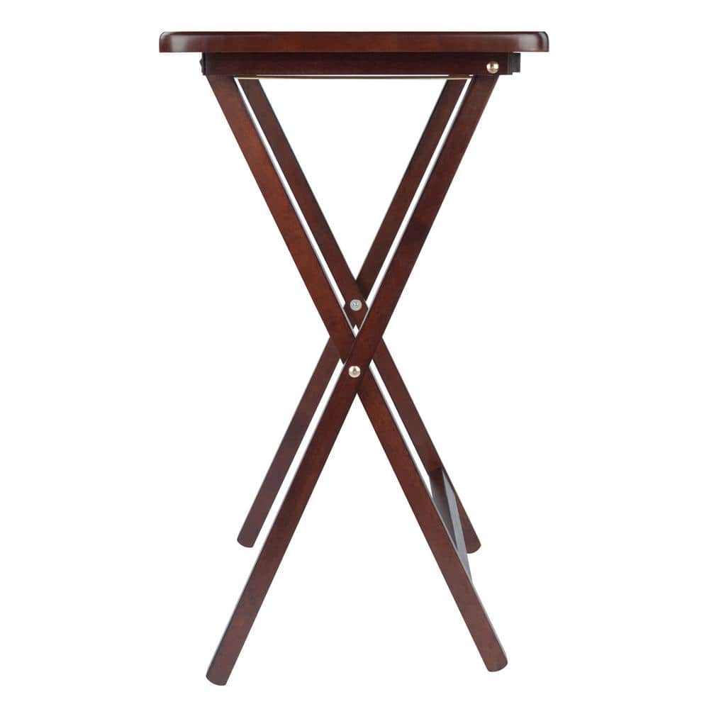 Walnut Foldable Snack Tables Set of 4