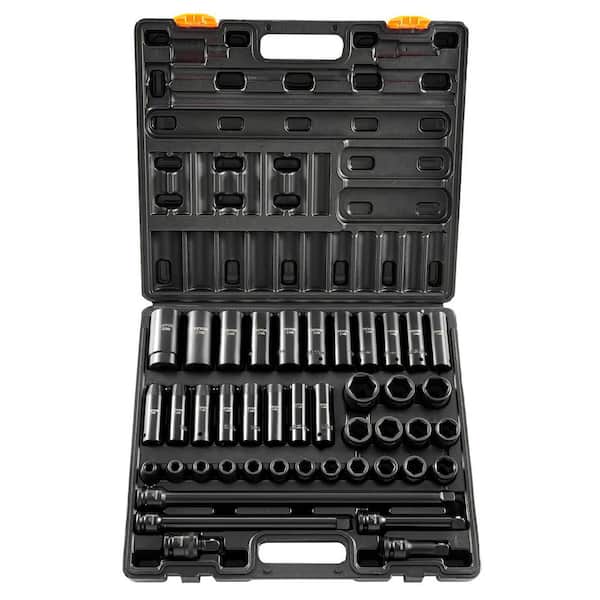 SKYSHALO Impact Socket Set 1/2 in. 43 Piece Impact Sockets, Standard Socket Assortment, 1/2 in. Drive Socket Set